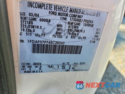 Zdjęcie 12 z 12 samochodu: 2004 FORD F550 SUPER DUTY VIN:1FDAF57P74EC20243 - miniatura