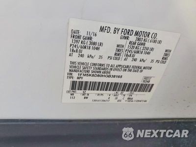 Zdjęcie 14 z 14 samochodu: 2017 FORD EXPLORER XLT VIN:1FM5K8D80HGB38165 - miniatura