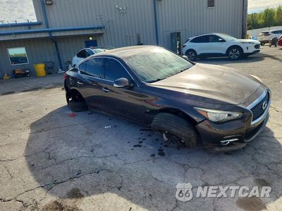 Czwarte zdjęcie samochodu z boku: 2014 INFINITI Q50 PREMIUM VIN:JN1BV7AR0EM697172 - miniatura