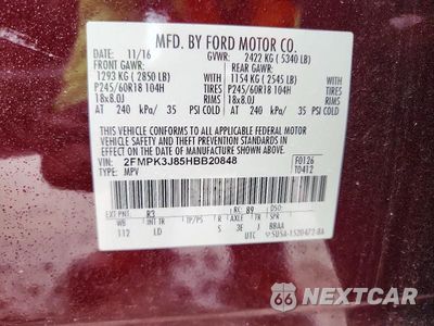 Zdjęcie 12 z 12 samochodu: 2017 FORD EDGE SEL VIN:2FMPK3J85HBB20848 - miniatura