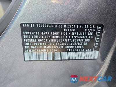 Zdjęcie 12 z 12 samochodu: 2016 VOLKSWAGEN JETTA S VIN:3VW267AJ8GM210020 - miniatura