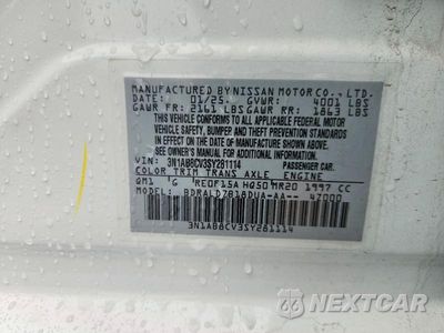Zdjęcie 12 z 12 samochodu: 2025 NISSAN SENTRA SV VIN:3N1AB8CV3SY281114 - miniatura