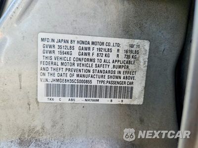 Zdjęcie 12 z 12 samochodu: 2012 HONDA FIT VIN:JHMGE8H35CS000855 - miniatura
