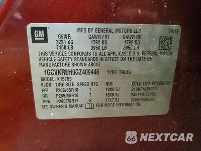Zdjęcie 12 z 12 samochodu: 2016 CHEVROLET SILVERADO K1500 LT VIN:1GCVKREH0GZ409446 - miniatura