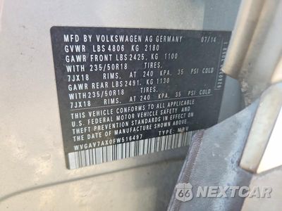 Zdjęcie 13 z 13 samochodu: 2015 VOLKSWAGEN TIGUAN S VIN:WVGAV7AX0FW516497 - miniatura