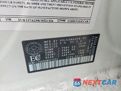Zdjęcie 12 z 12 samochodu: 2019 VOLKSWAGEN GOLF SPORTWAGEN S VIN:3VW117AU9KM521324 - miniatura