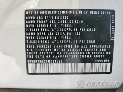 Zdjęcie 13 z 13 samochodu: 2025 VOLKSWAGEN TIGUAN S VIN:3VVBR7RM2SM034598 - miniatura