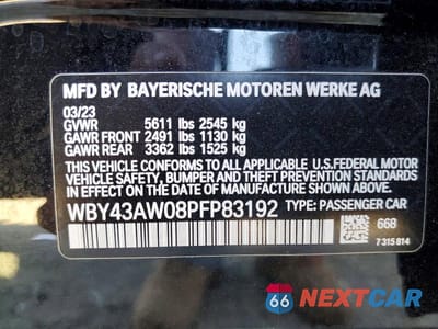 Zdjęcie 13 z 13 samochodu: 2023 BMW I4 EDRIVE 35 VIN:WBY43AW08PFP83192 - miniatura
