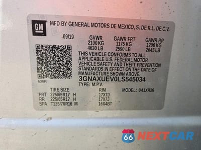 Zdjęcie 13 z 13 samochodu: 2020 CHEVROLET EQUINOX LT VIN:3GNAXUEV0LS545034 - miniatura
