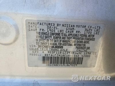 Zdjęcie 12 z 12 samochodu: 2021 NISSAN VERSA SV VIN:3N1CN8EV1ML869509 - miniatura