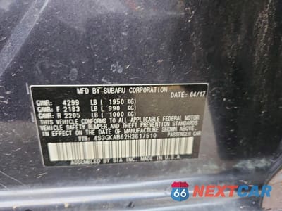 Zdjęcie 12 z 12 samochodu: 2017 SUBARU IMPREZA PREMIUM VIN:4S3GKAB62H3617510 - miniatura