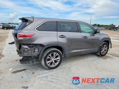 Trzecie zdjęcie samochodu z tyłu: 2014 TOYOTA HIGHLANDER LE PLUS VIN:5TDZKRFHXES013331 - miniatura