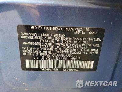 Zdjęcie 13 z 13 samochodu: 2016 SUBARU FORESTER 2.5I VIN:JF2SJABC0GH559659 - miniatura