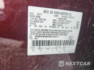 Zdjęcie 13 z 13 samochodu: 2017 FORD EDGE TITANIUM VIN:2FMPK4K80HBC48578 - miniatura
