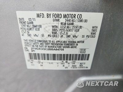 Zdjęcie 14 z 14 samochodu: 2011 FORD EDGE SE VIN:2FMDK3GC2BBA84705 - miniatura