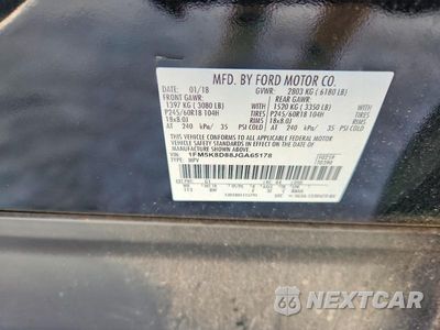 Zdjęcie 13 z 13 samochodu: 2018 FORD EXPLORER XLT VIN:1FM5K8D88JGA65178 - miniatura