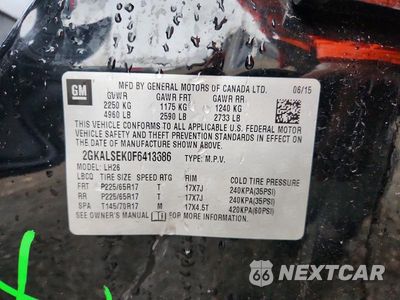 Zdjęcie 12 z 12 samochodu: 2015 GMC TERRAIN SLT VIN:2GKALSEK0F6413686 - miniatura