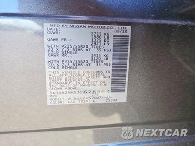 Zdjęcie 13 z 13 samochodu: 2018 NISSAN PATHFINDER S VIN:5N1DR2MM5JC678562 - miniatura