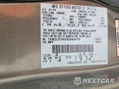 Zdjęcie 13 z 13 samochodu: 2004 FORD EXPLORER XLT VIN:1FMZU73W54ZA84978 - miniatura