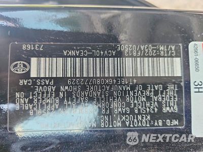 Zdjęcie 12 z 12 samochodu: 2008 TOYOTA CAMRY LE VIN:4T1BE46K08U772329 - miniatura