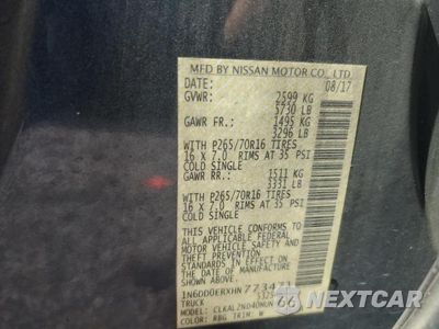 Zdjęcie 12 z 12 samochodu: 2017 NISSAN FRONTIER SV VIN:1N6DD0ERXHN773471 - miniatura