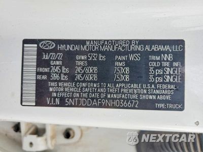 Zdjęcie 12 z 12 samochodu: 2022 HYUNDAI SANTA CRUZ SEL PREMIUM VIN:5NTJDDAF9NH036672 - miniatura
