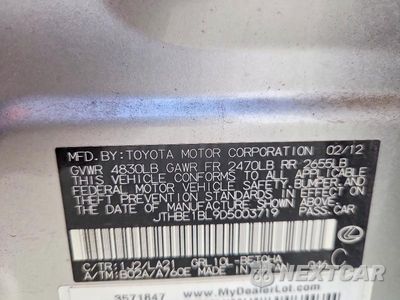 Zdjęcie 12 z 12 samochodu: 2013 LEXUS GS 350 VIN:JTHBE1BL9D5003719 - miniatura