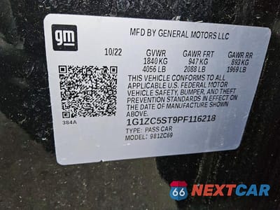 Zdjęcie 12 z 12 samochodu: 2023 CHEVROLET MALIBU LS VIN:1G1ZC5ST9PF116218 - miniatura