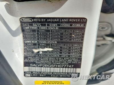 Zdjęcie 13 z 13 samochodu: 2015 LAND ROVER RANGE ROVER EVOQUE PURE PLUS VIN:SALVP2BG5FH077747 - miniatura