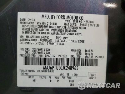 Zdjęcie 13 z 13 samochodu: 2018 FORD ECOSPORT SE VIN:MAJ6P1UL0JC248965 - miniatura
