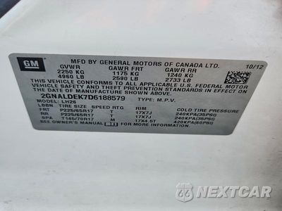 Zdjęcie 12 z 12 samochodu: 2013 CHEVROLET EQUINOX LT VIN:2GNALDEK7D6188579 - miniatura