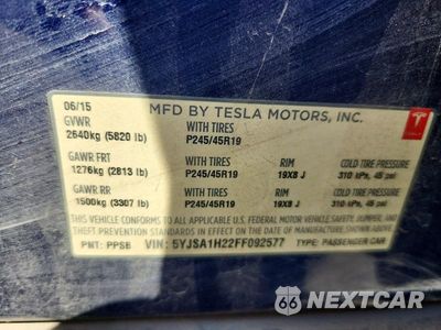 Zdjęcie 12 z 12 samochodu: 2015 TESLA MODEL S 85D VIN:5YJSA1H22FF092577 - miniatura
