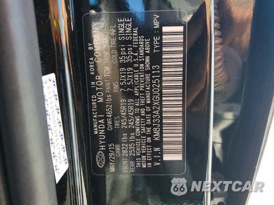 Zdjęcie 13 z 13 samochodu: 2016 HYUNDAI TUCSON LIMITED VIN:KM8J33A2XGU025113 - miniatura