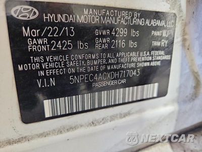 Zdjęcie 12 z 12 samochodu: 2013 HYUNDAI SONATA SE VIN:5NPEC4ACXDH717043 - miniatura