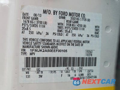 Zdjęcie 13 z 13 samochodu: 2014 FORD EXPEDITION EL LIMITED VIN:1FMJK2A50EEF00105 - miniatura