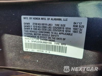 Zdjęcie 13 z 13 samochodu: 2018 HONDA ODYSSEY ELITE VIN:5FNRL6H9XJB001728 - miniatura