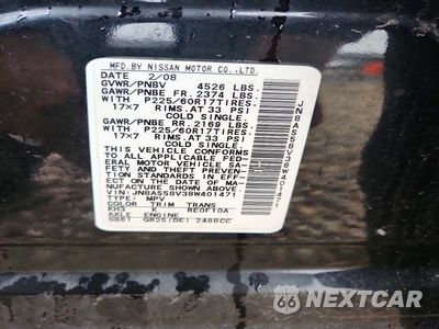 Zdjęcie 13 z 13 samochodu: 2008 NISSAN ROGUE S VIN:JN8AS58V38W401471 - miniatura