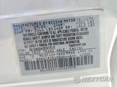 Zdjęcie 12 z 12 samochodu: 2025 NISSAN SENTRA SR VIN:3N1AB8DV4SY417278 - miniatura