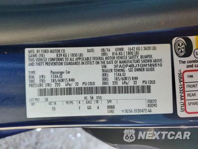 Zdjęcie 12 z 12 samochodu: 2016 FORD FIESTA SE VIN:3FADP4BJ1GM189510 - miniatura