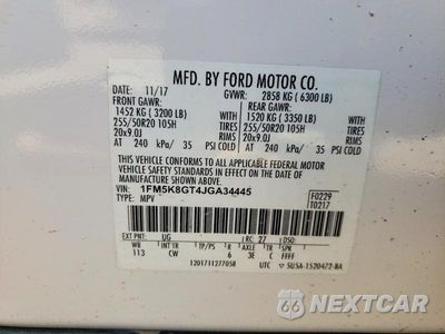 Zdjęcie 13 z 13 samochodu: 2018 FORD EXPLORER SPORT VIN:1FM5K8GT4JGA34445 - miniatura