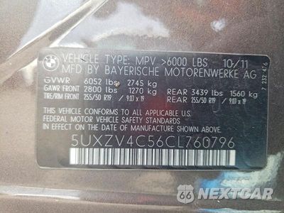 Zdjęcie 13 z 13 samochodu: 2012 BMW X5 XDRIVE35I VIN:5UXZV4C56CL760796 - miniatura