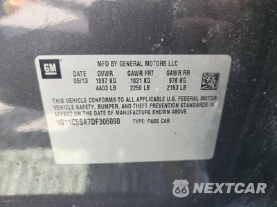Zdjęcie 12 z 12 samochodu: 2013 CHEVROLET MALIBU 1LT VIN:1G11C5SA7DF306090 - miniatura