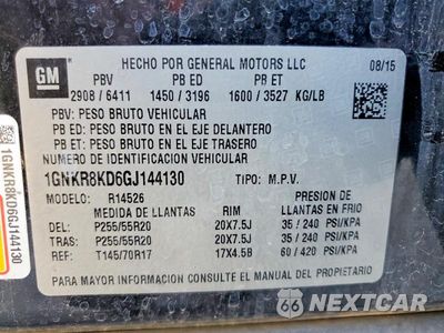 Zdjęcie 13 z 13 samochodu: 2016 CHEVROLET TRAVERSE VIN:1GNKR8KD6GJ144130 - miniatura