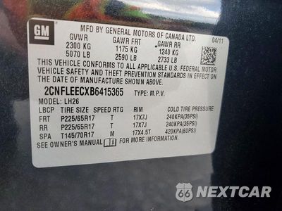 Zdjęcie 13 z 13 samochodu: 2011 CHEVROLET EQUINOX LT VIN:2CNFLEECXB6415365 - miniatura