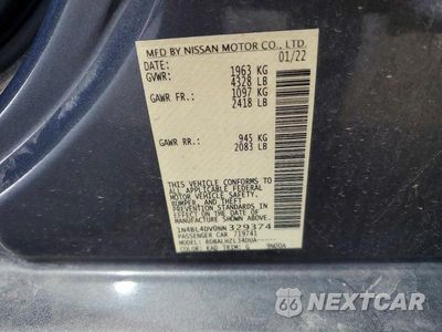 Zdjęcie 12 z 12 samochodu: 2022 NISSAN ALTIMA SV VIN:1N4BL4DV0NN329374 - miniatura