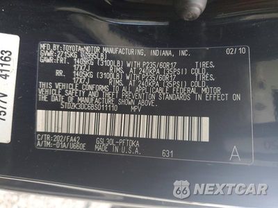 Zdjęcie 13 z 13 samochodu: 2011 TOYOTA SIENNA BASE 7-PASSENGER VIN:5TDZK3DC6BS011110 - miniatura