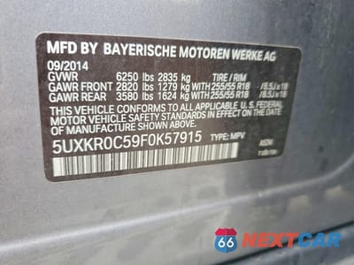 Zdjęcie 13 z 13 samochodu: 2015 BMW X5 XDRIVE35I VIN:5UXKR0C59F0K57915 - miniatura