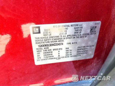 Zdjęcie 13 z 13 samochodu: 2017 GMC ACADIA SLT-1 VIN:1GKKNULS5HZ224374 - miniatura