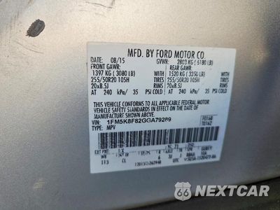 Zdjęcie 13 z 13 samochodu: 2016 FORD EXPLORER LIMITED VIN:1FM5K8F82GGA79289 - miniatura