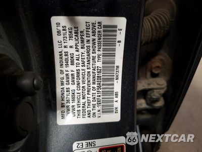 Zdjęcie 12 z 12 samochodu: 2010 HONDA CIVIC LX VIN:19XFA1F56AE081627 - miniatura